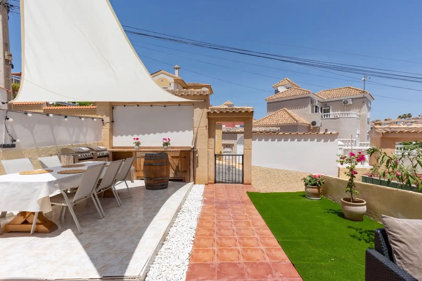 Terrasse von Haus oder Chalet zur Miete in San Miguel de Salinas mit Klimaanlage, Heizung und Privatgarten