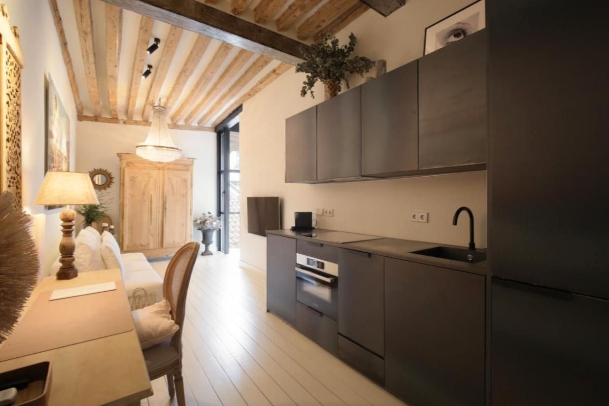 Kitchen of Apartment to rent in  Madrid Capital  with Air Conditioner, Furnished and Pets allowed