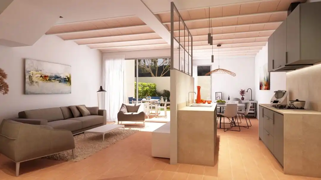 Sala d'estar de Casa adosada en venda en Vall-llobrega amb Aire condicionat, Calefacció i Terrassa