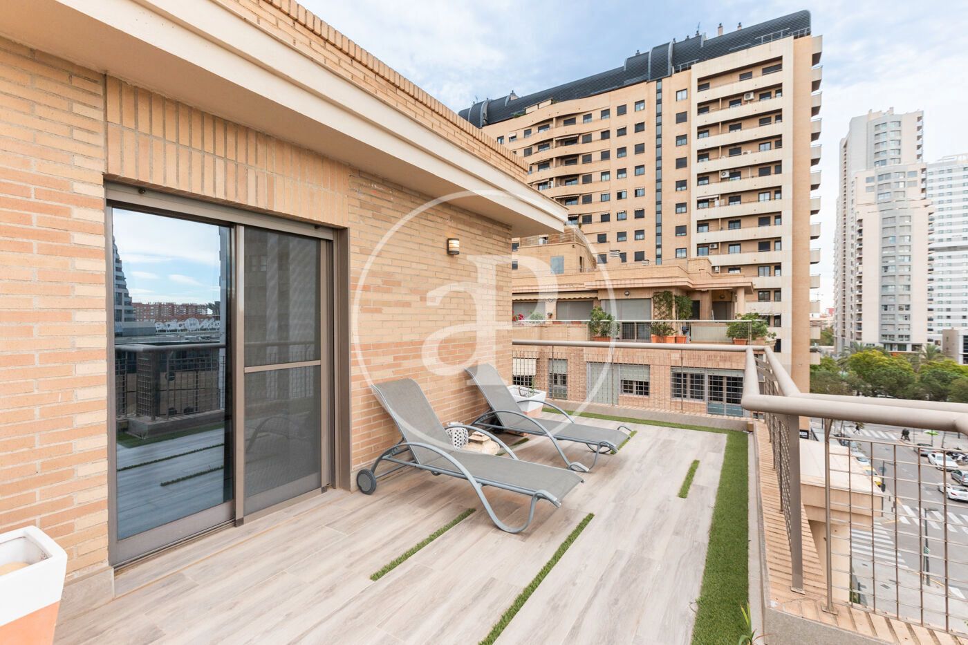Terrace of Attic for sale in  Valencia Capital  with Air Conditioner, Heating and Private garden