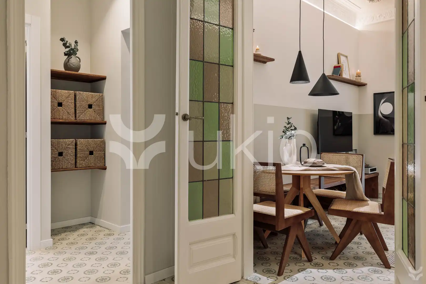 Cocina de Apartamento de alquiler en Barcelona con Aire acondicionado, Calefacción y Terraza