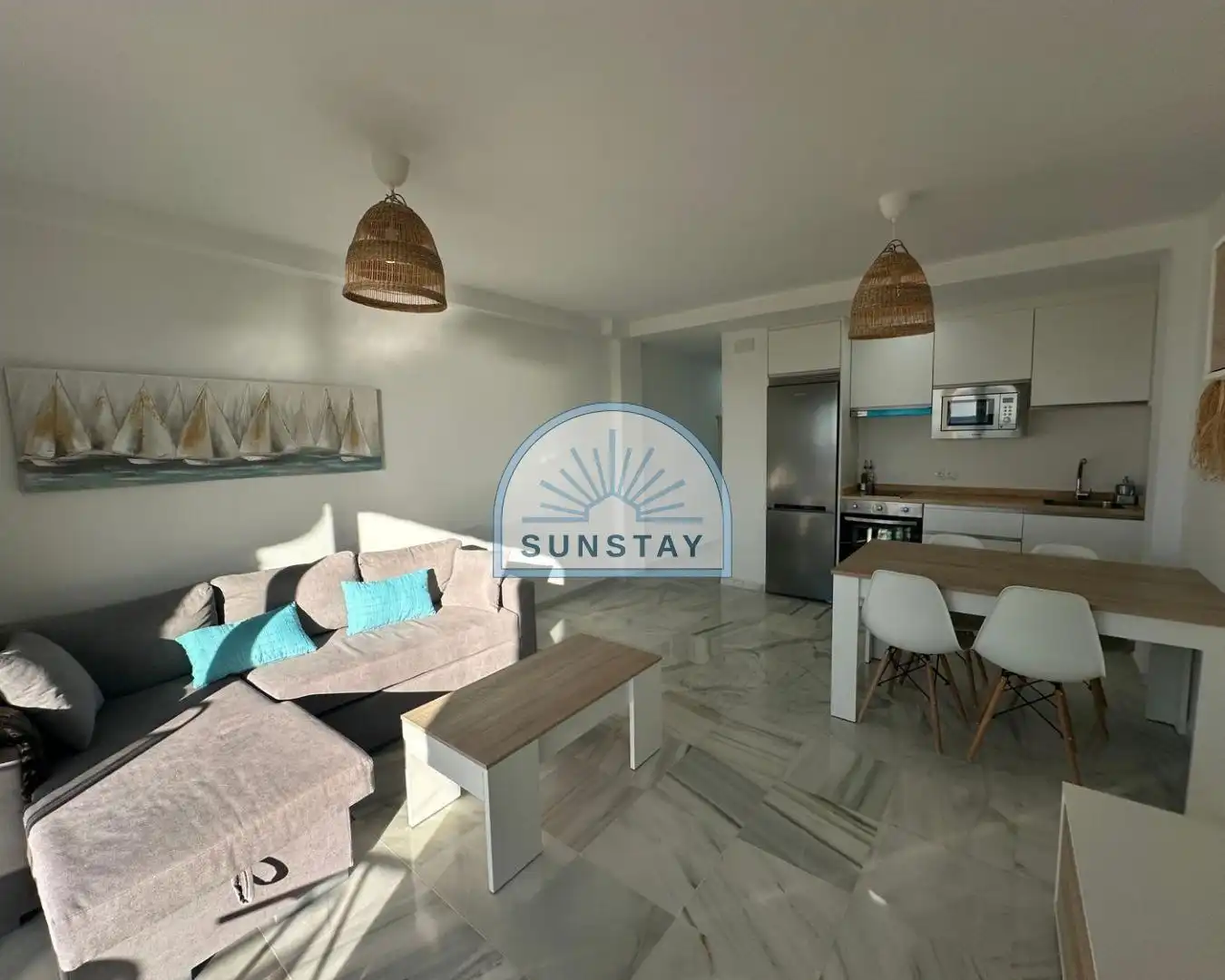 Living room of Flat for rent in Nerja  with Air Conditioner, Private garden and Terrace