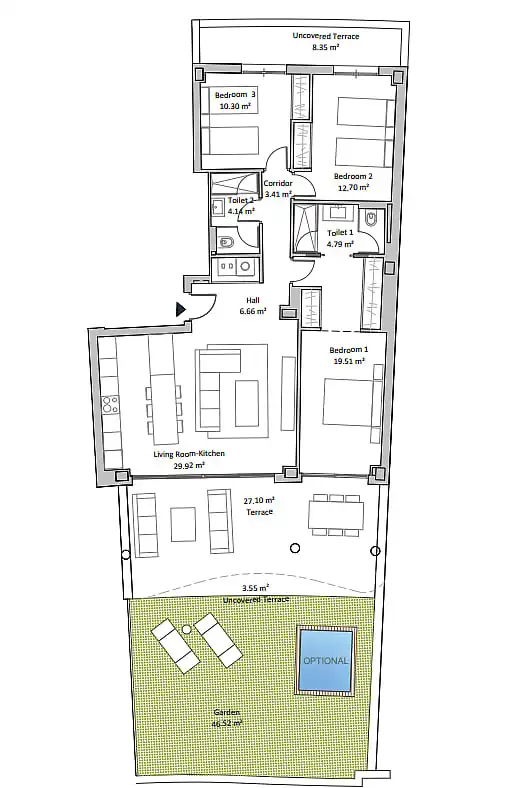 Apartament amb terrassa en venda a Torreblanca del Sol, imagen 17