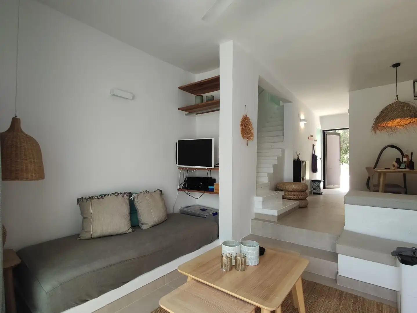 Sala d'estar de Apartament en venda en Sant Joan de Labritja amb Aire condicionat, Calefacció i Terrassa