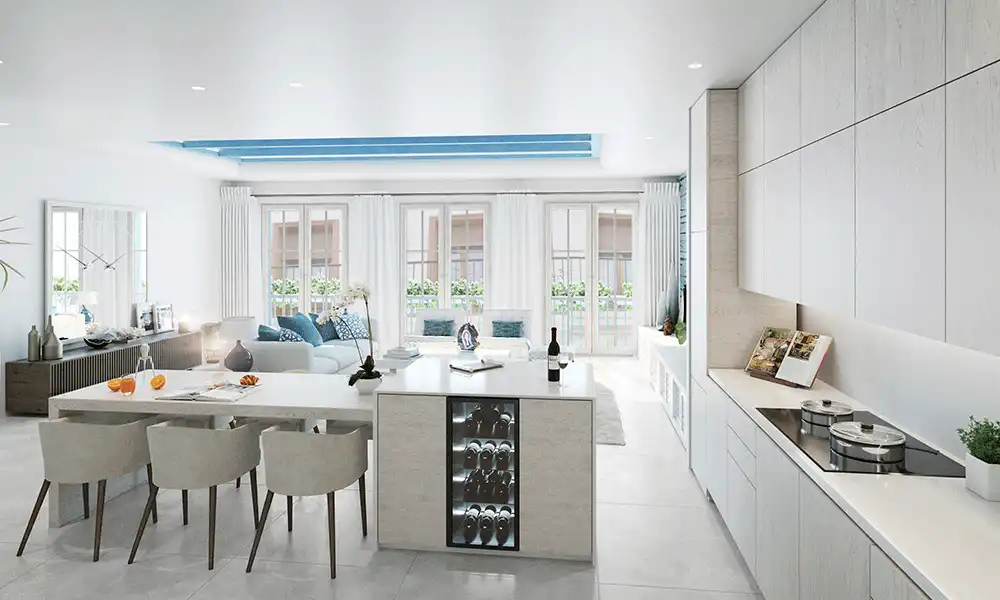 Cocina de Apartamento en venta en Marbella con Aire acondicionado, Calefacción y Jardín privado