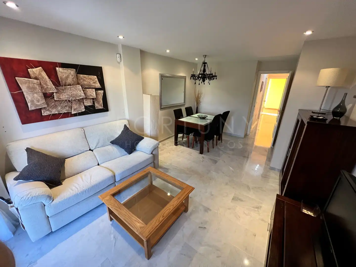 Living room of Flat for rent in Rincón de la Victoria  with Air Conditioner, Private garden and Terrace