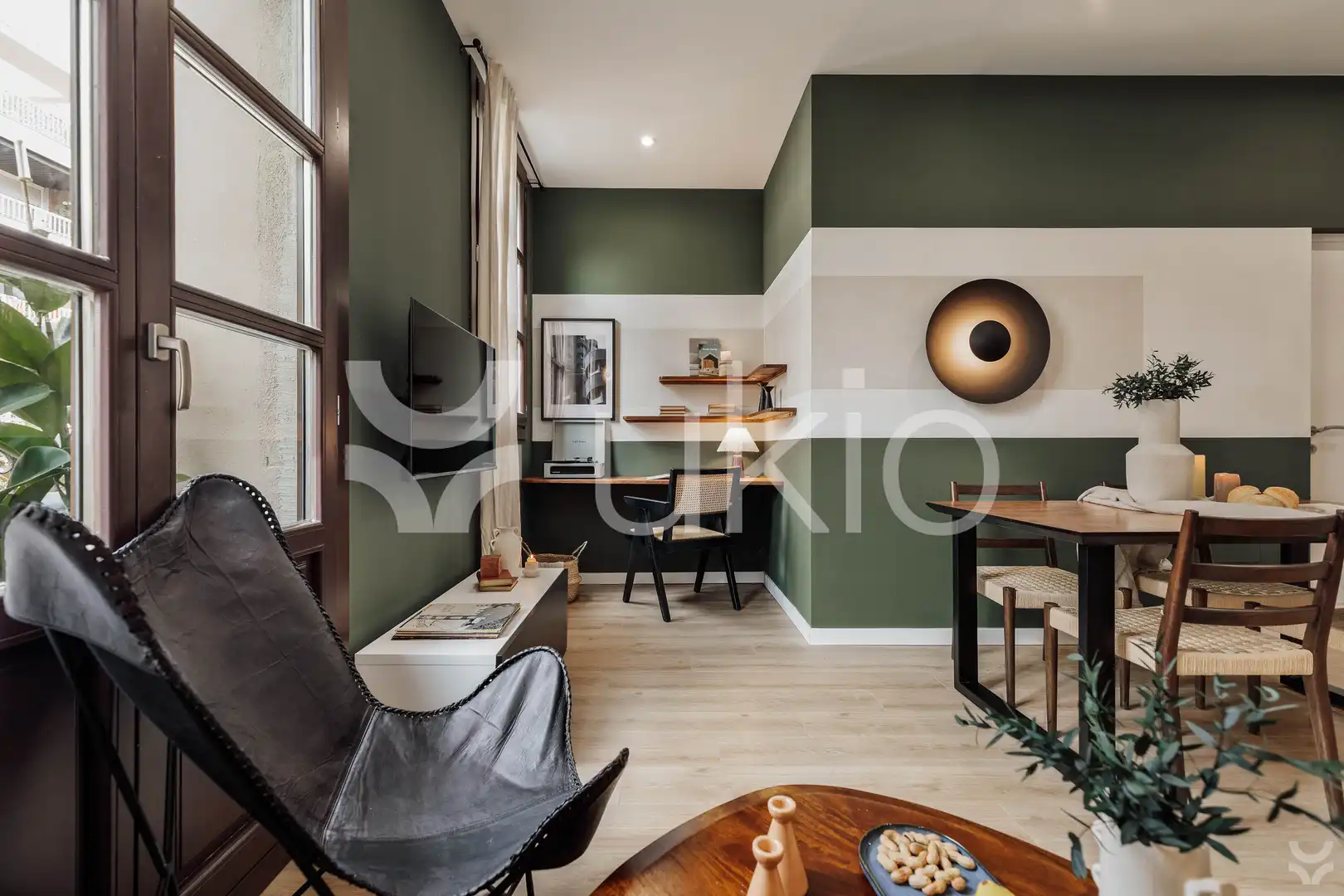 Sala de estar de Apartamento de alquiler en Barcelona con Aire acondicionado, Calefacción y Amueblado