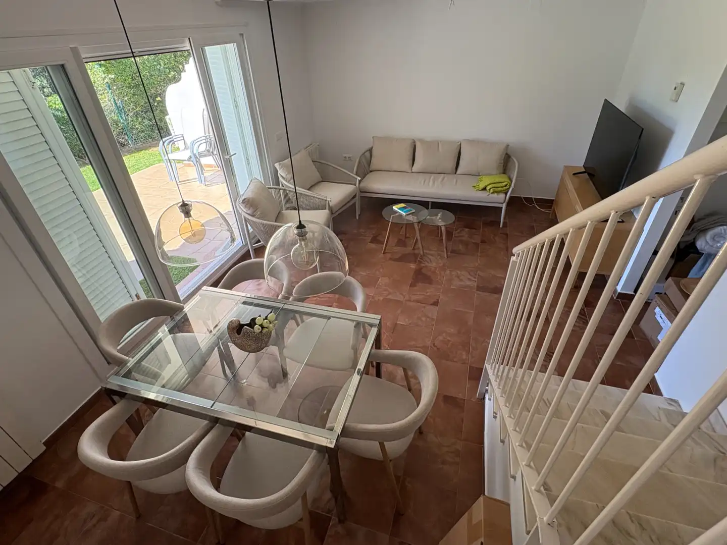 Wohnzimmer von Wohnung zur Miete in El Portil mit Terrasse, Möbliert und Balkon