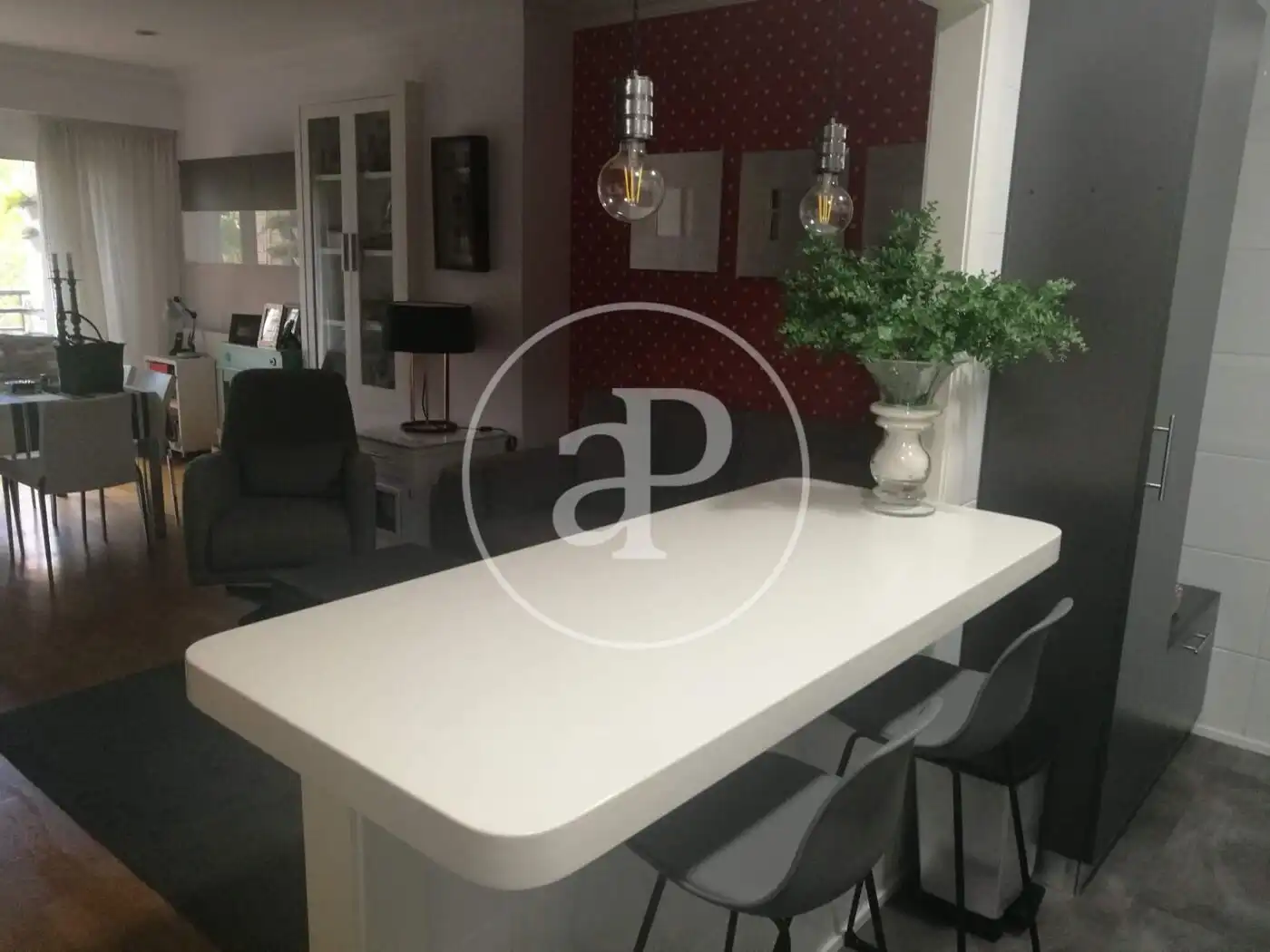 Esszimmer von Wohnung zur Miete in Valencia mit Klimaanlage, Möbliert und Balkon
