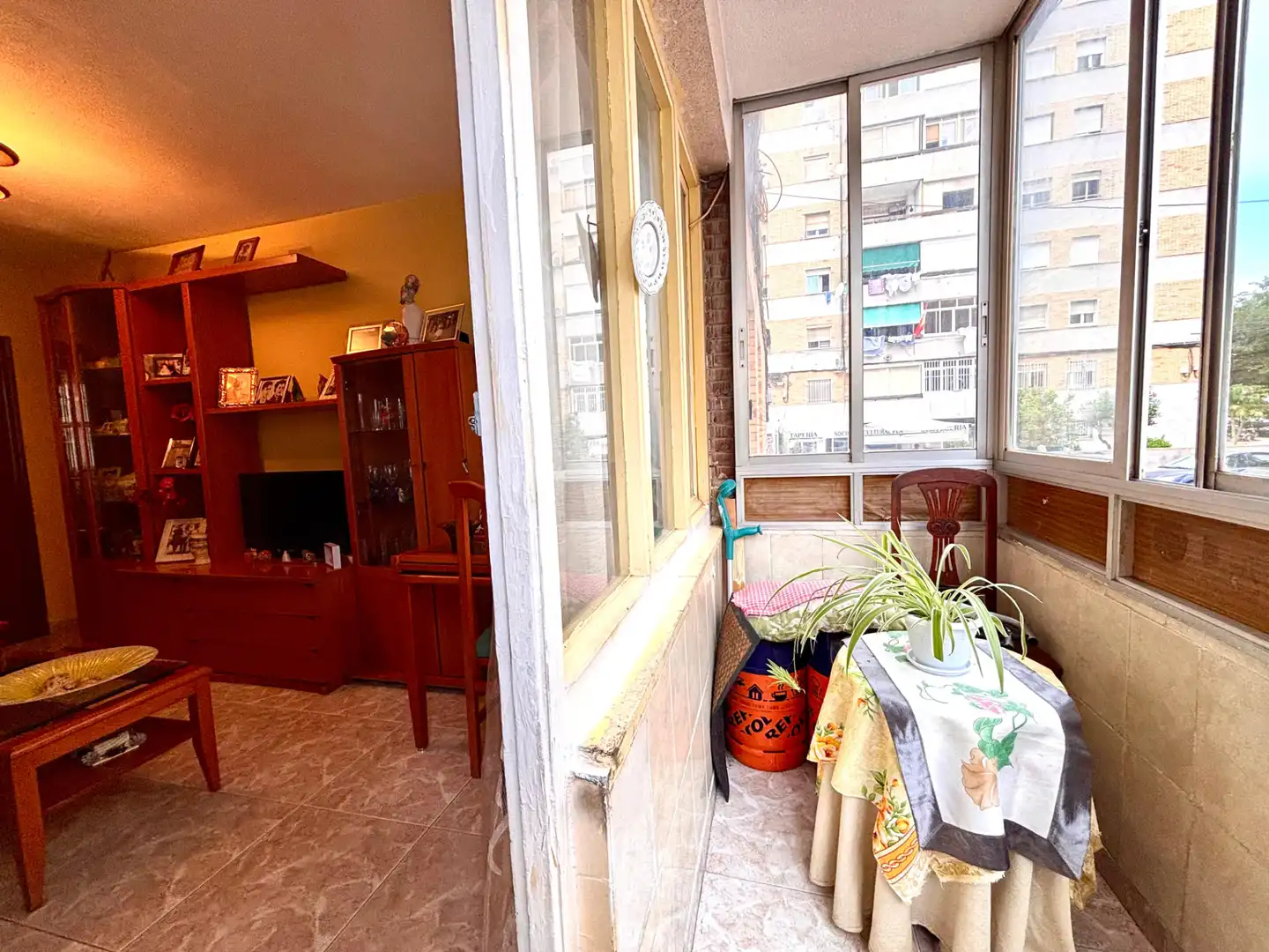 Terraza de Piso en venta en Alicante / Alacant con Aire acondicionado, Amueblado y Lavadora