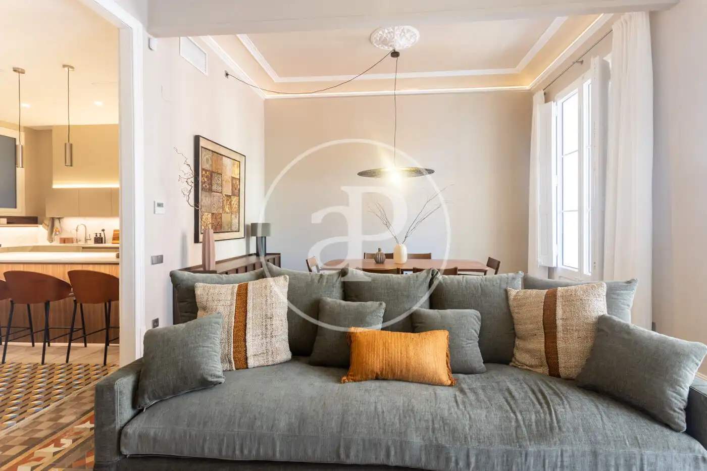 Sala d'estar de Pis de lloguer en Barcelona amb Aire condicionat, Calefacció i Terrassa