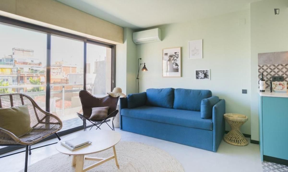 Living room of Apartment to rent in  Barcelona Capital  with Air Conditioner, Furnished and Oven