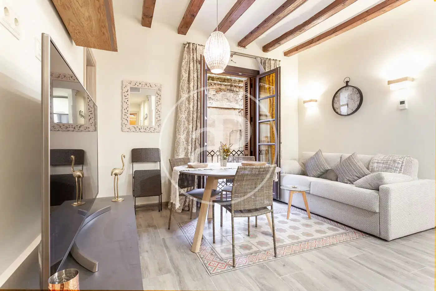 Wohnzimmer von Wohnung zur Miete in Barcelona mit Klimaanlage, Heizung und Möbliert
