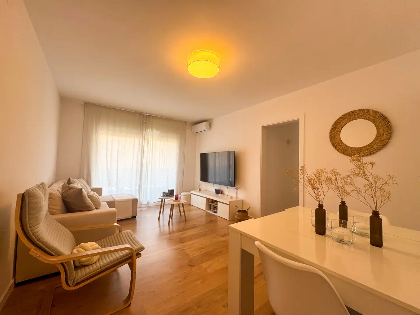 Sala de estar de Piso en venta en Caldes de Montbui con Aire acondicionado, Parquet y Horno