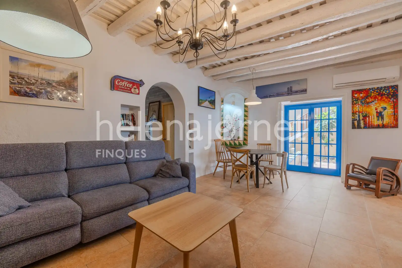 Sala de estar de Casa adosada en venta en Tossa de Mar con Aire acondicionado, Terraza y Piscina