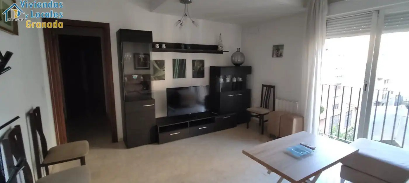 Living room of Flat for rent in  Granada Capital  with Air Conditioner, Furnished and Balcony