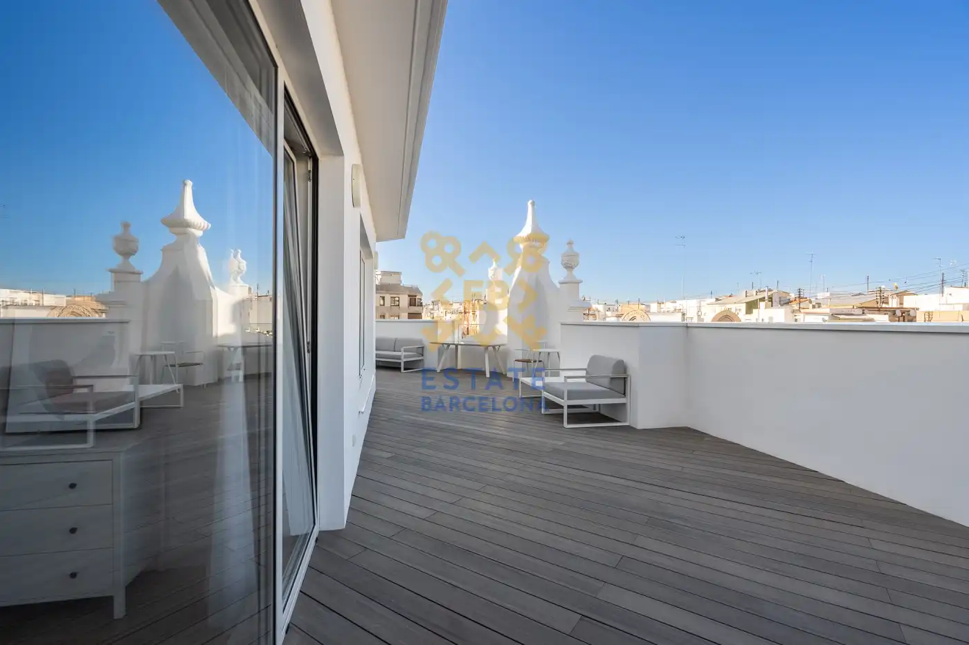 Terrasse von Dachboden zum Verkauf in Valencia mit Klimaanlage, Heizung und Möbliert