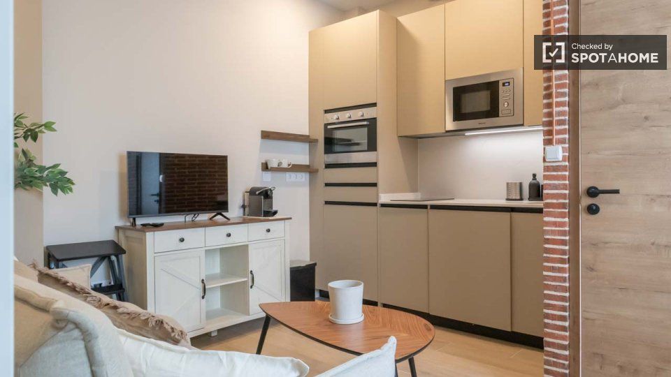 Kitchen of Flat to rent in  Madrid Capital  with Air Conditioner, Heating and Furnished