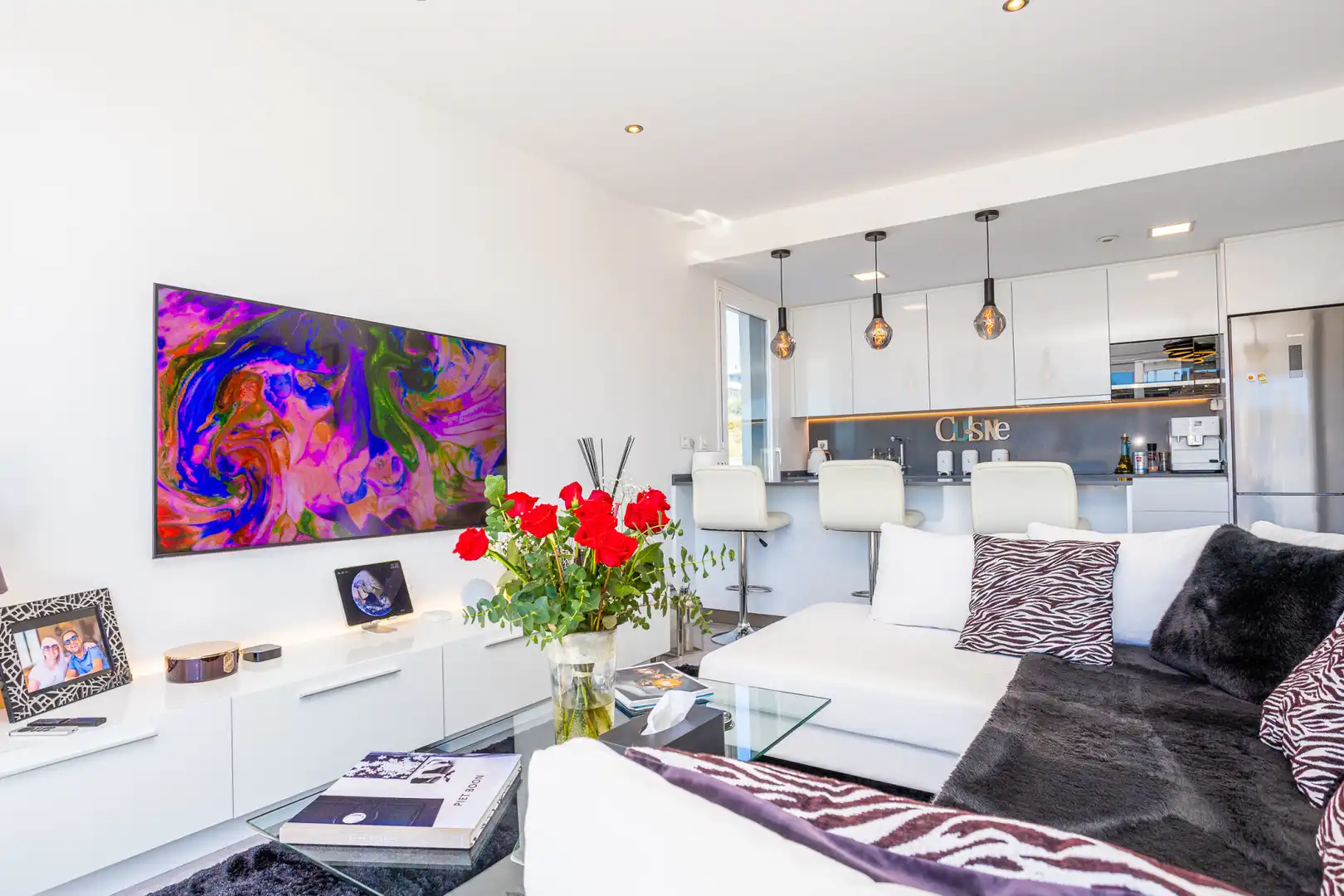 Sala de estar de Ático en venta en Mijas con Aire acondicionado, Terraza y Piscina