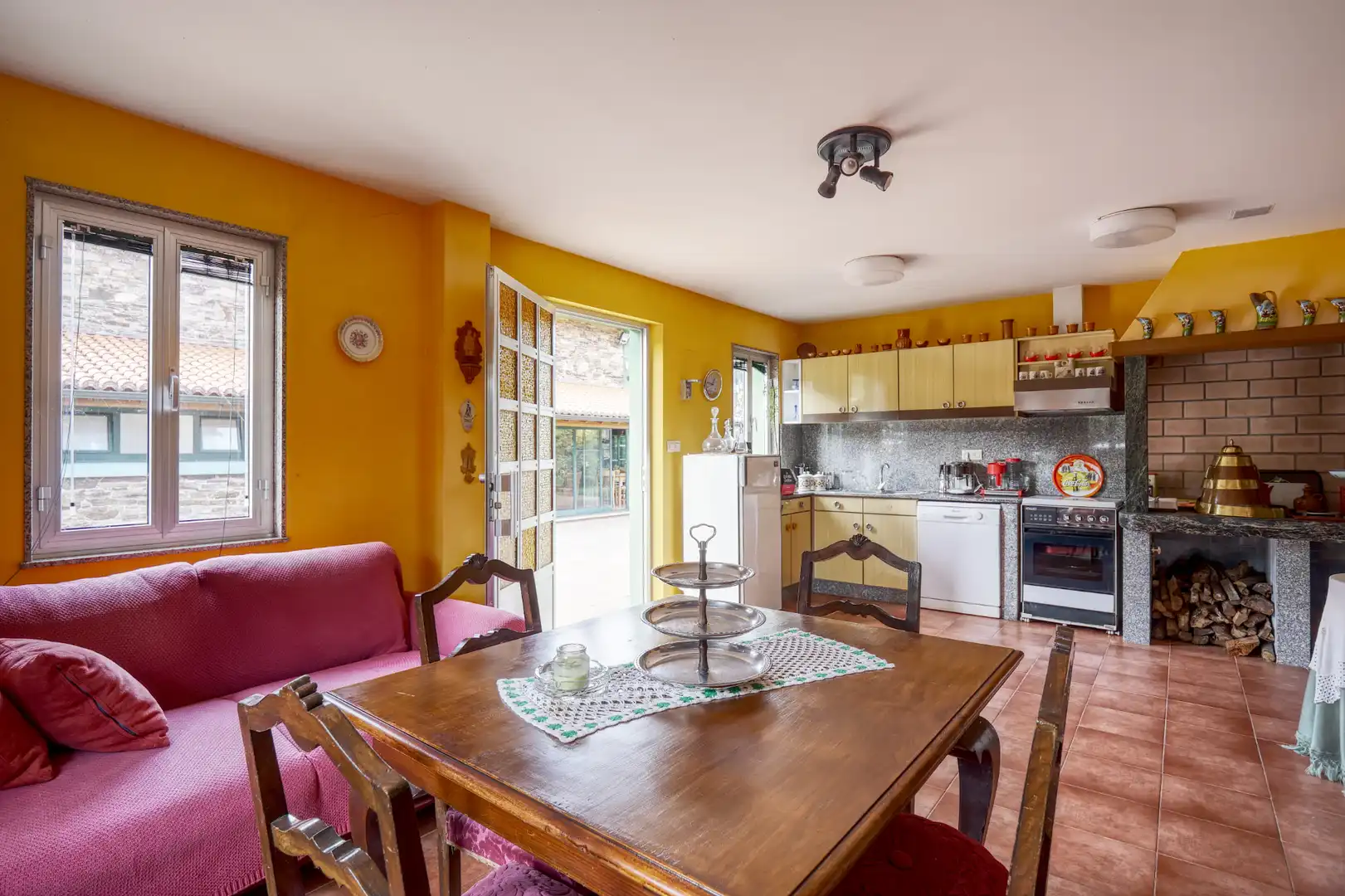 Cocina de Finca rústica en venta en Valdoviño con Calefacción, Jardín privado y Parquet