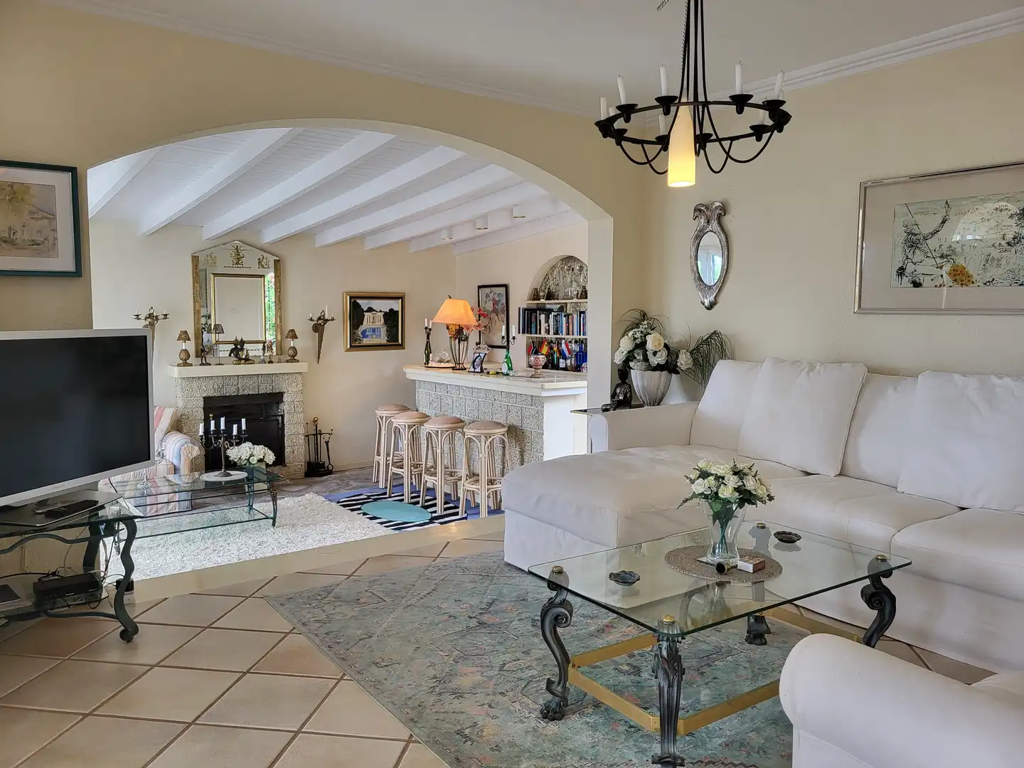Sala de estar de Casa o chalet en venta en El Sauzal con Terraza, Piscina y Amueblado