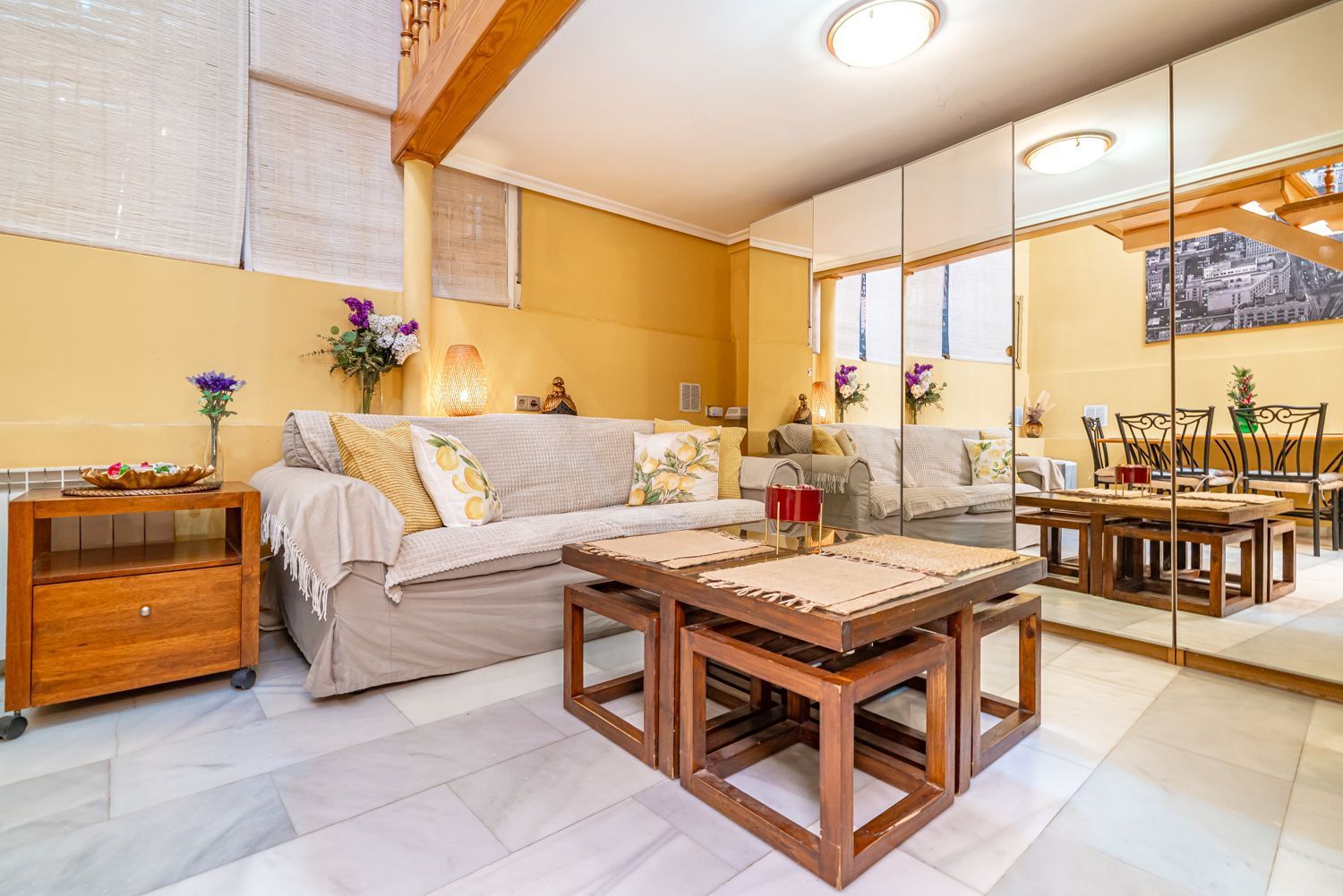 Living room of Duplex for sale in  Madrid Capital  with Heating, Terrace and Furnished