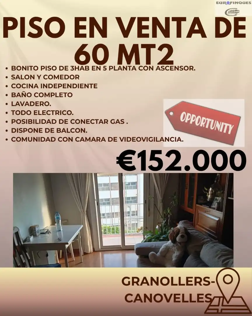 Piso en venta en Granollers con Aire acondicionado, Horno y Balcón