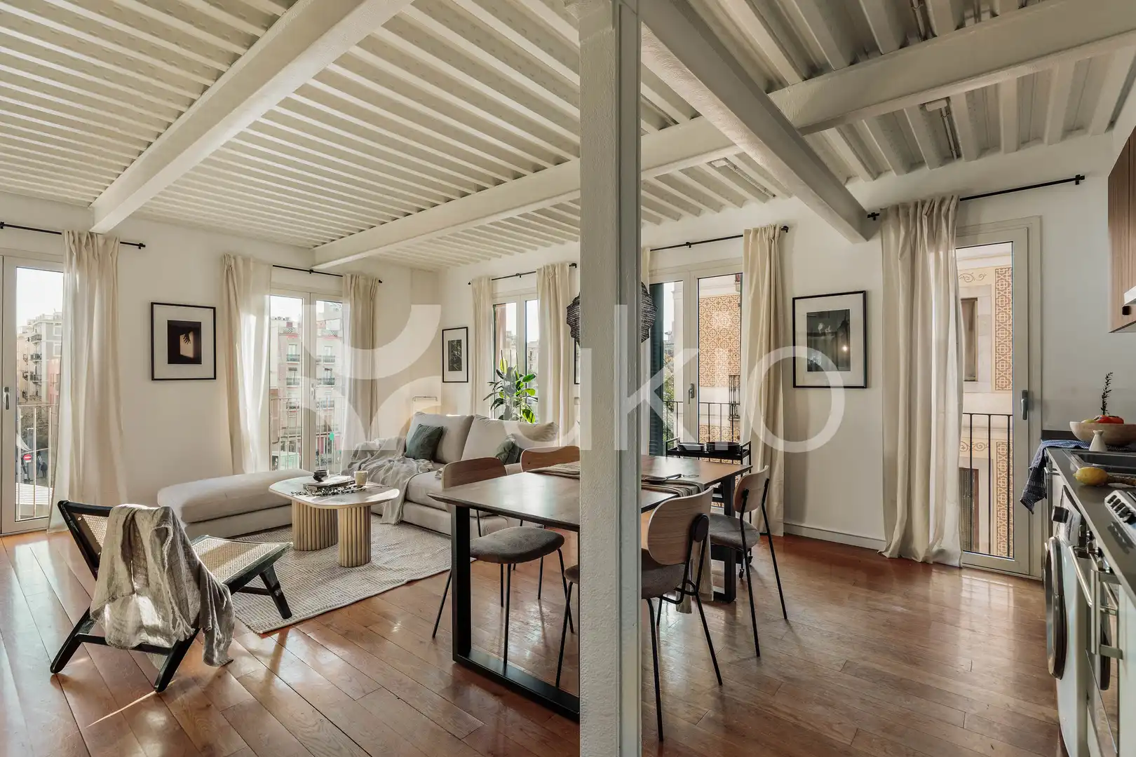 Wohnzimmer von Wohnungen zur Miete in Barcelona mit Klimaanlage, Heizung und Möbliert
