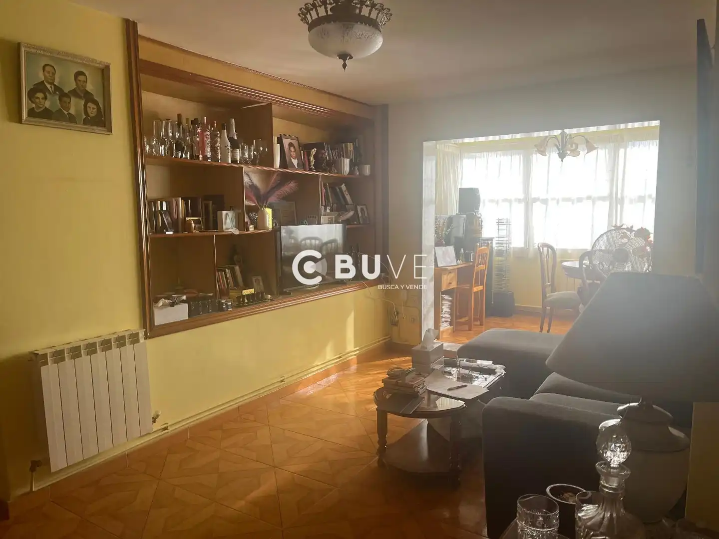 Living room of Flat for sale in Ferrol  with Heating, Terrace and Furnished
