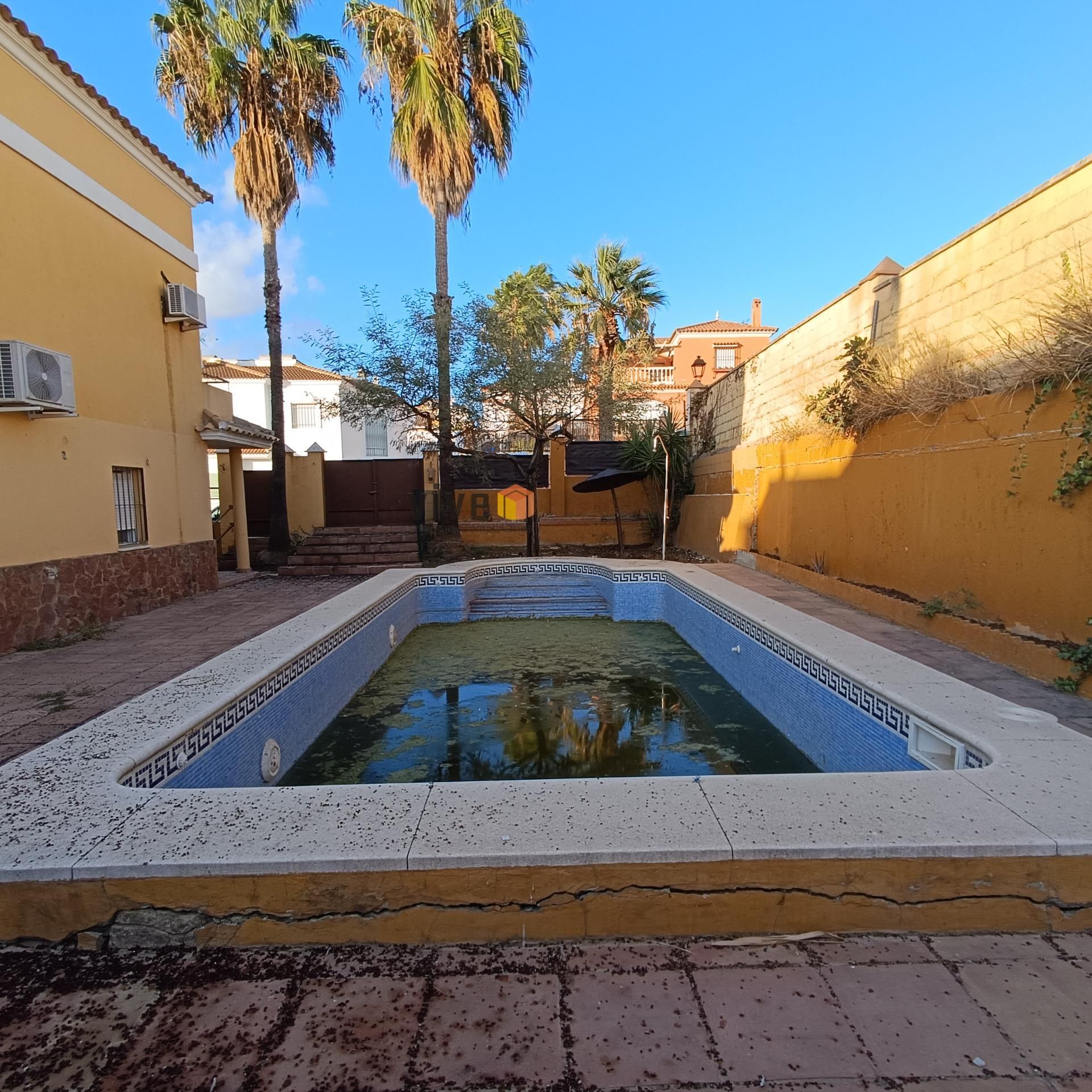 Swimming pool of Single-family semi-detached for sale in Salteras  with Private garden, Terrace and Swimming Pool