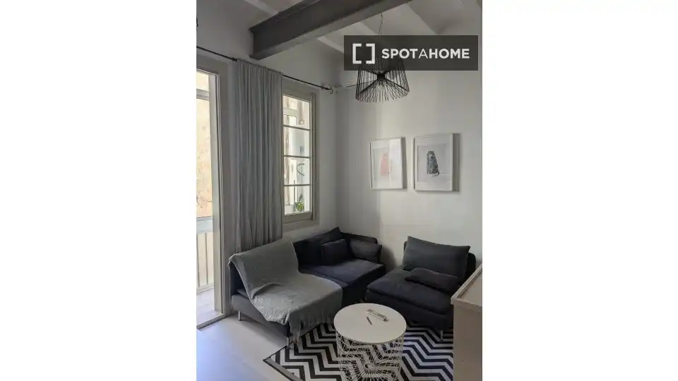 Living room of Flat for rent in Barcelona  with Air Conditioner, Heating and Furnished