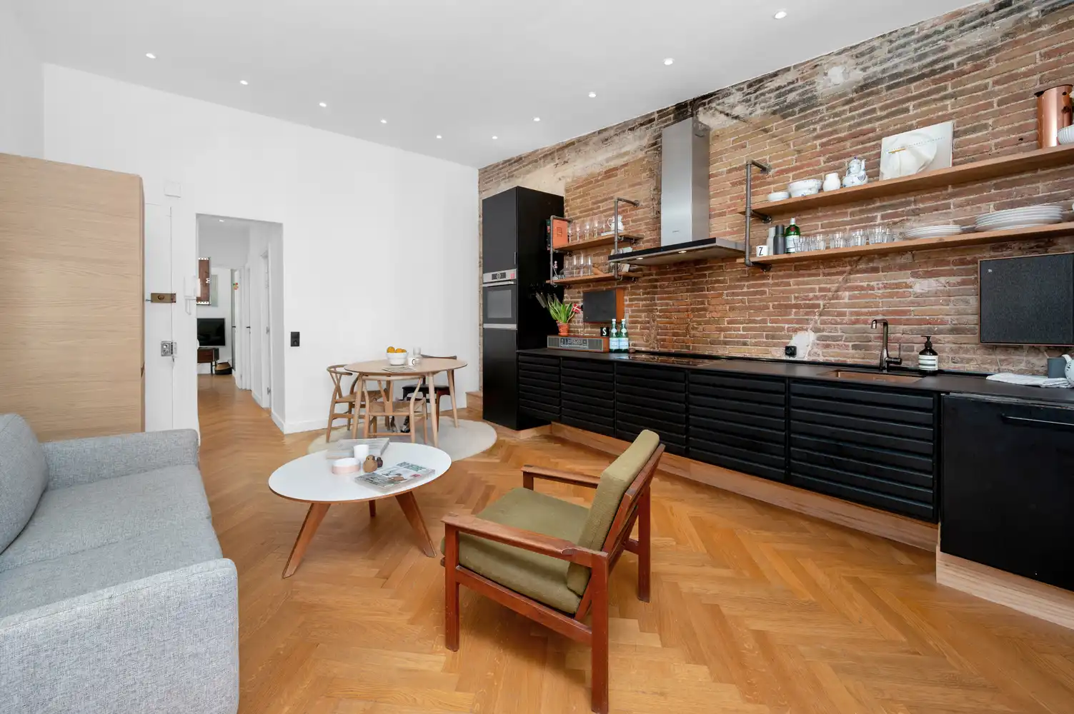 Sala d'estar de Àtic en venda en Barcelona amb Aire condicionat, Parquet i Terrassa