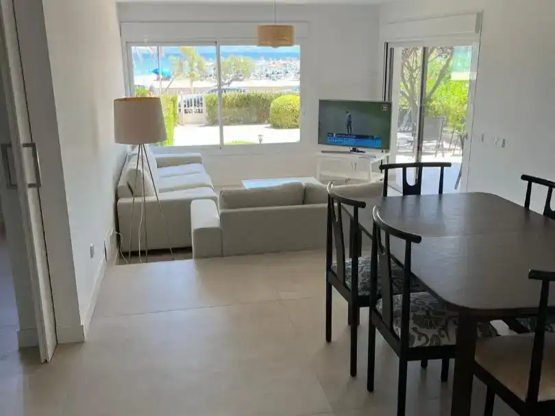Living room of Flat for rent in Pollença  with Air Conditioner, Private garden and Furnished