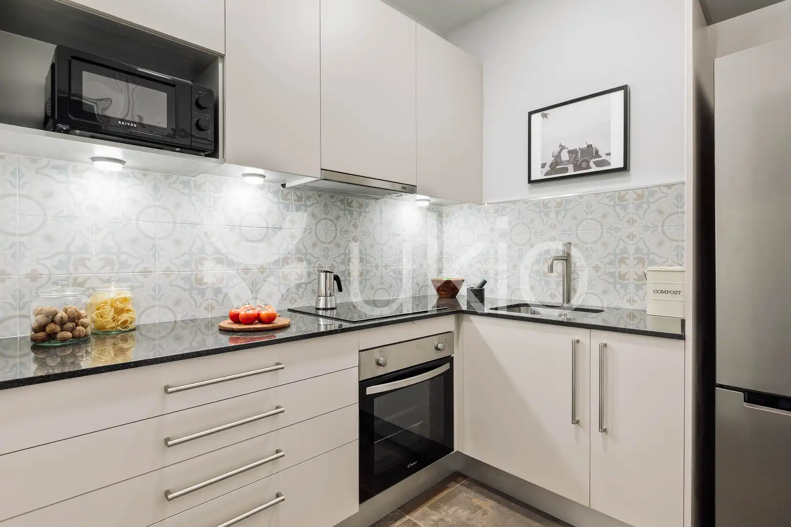 Cocina de Apartamento de alquiler en Barcelona con Aire acondicionado, Calefacción y Amueblado