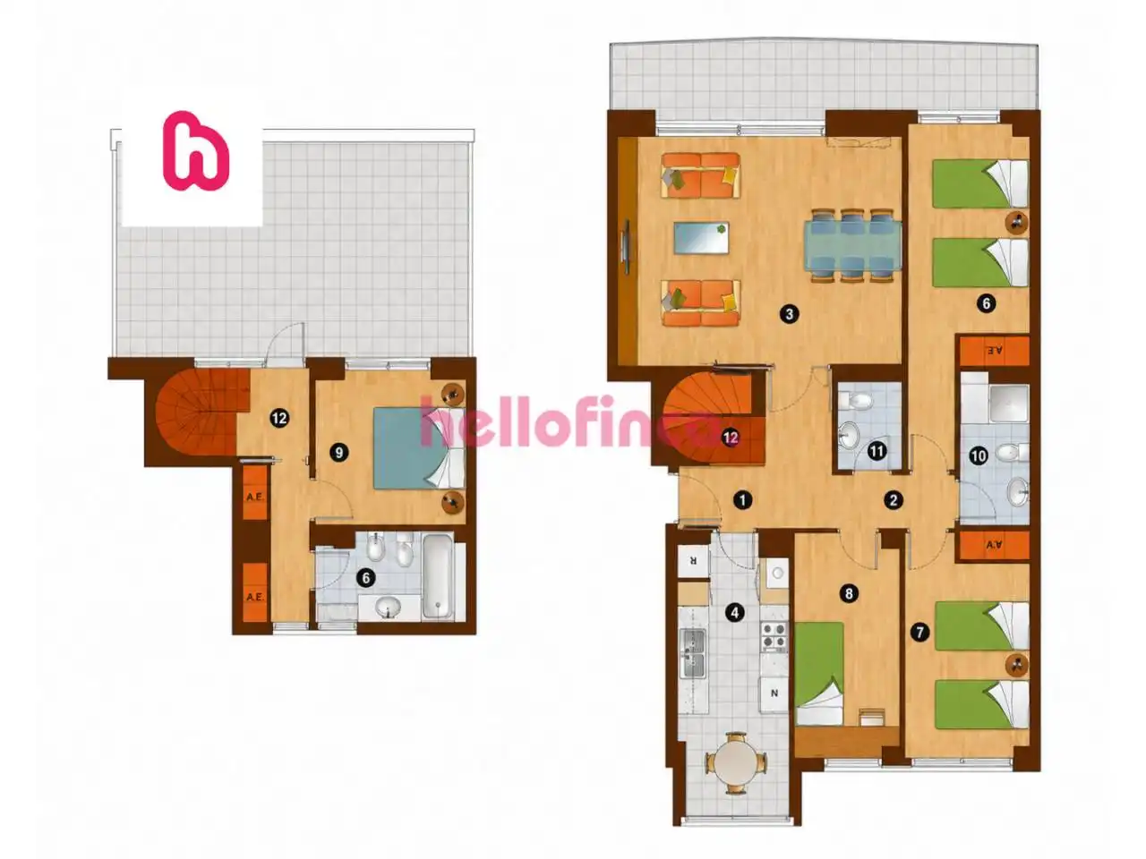 Maisonette zum Verkauf in Badalona mit Heizung, Parkett und Terrasse