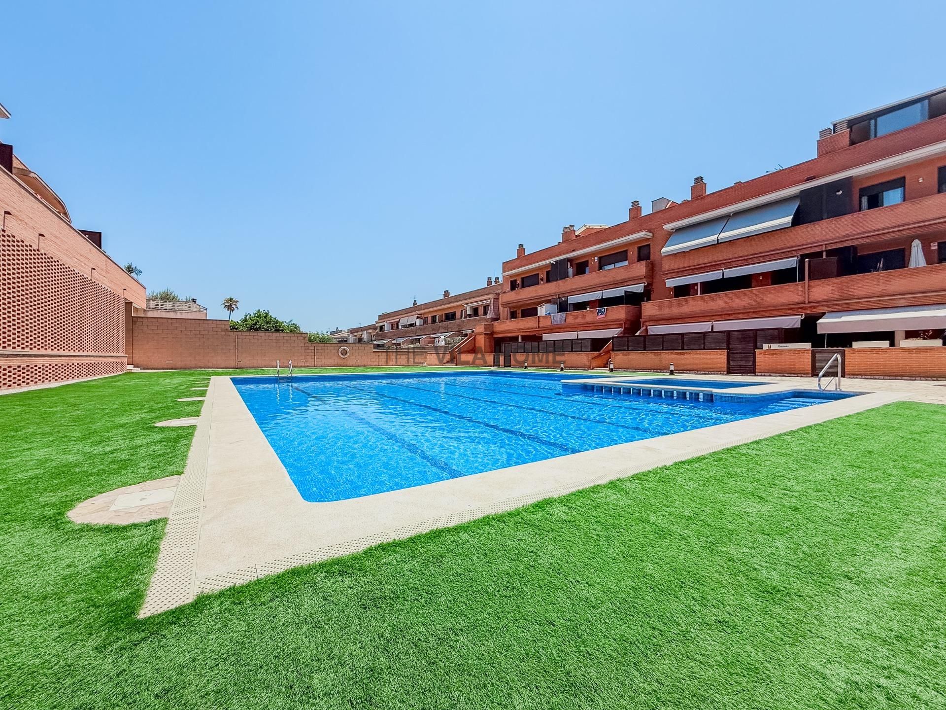 Swimming pool of Duplex for sale in Cubelles  with Heating, Terrace and Storage room