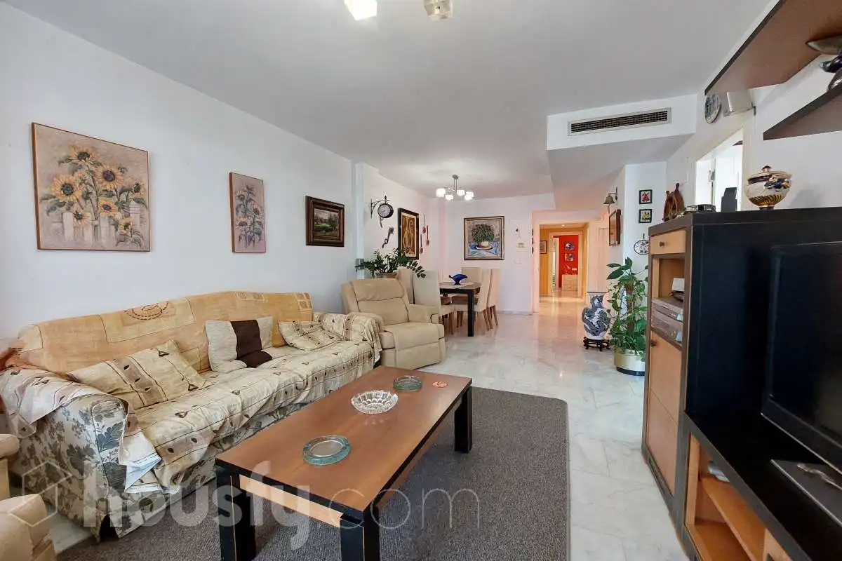 Sala d'estar de Pis en venda en Villajoyosa / La Vila Joiosa amb Aire condicionat, Jardí privat i Terrassa