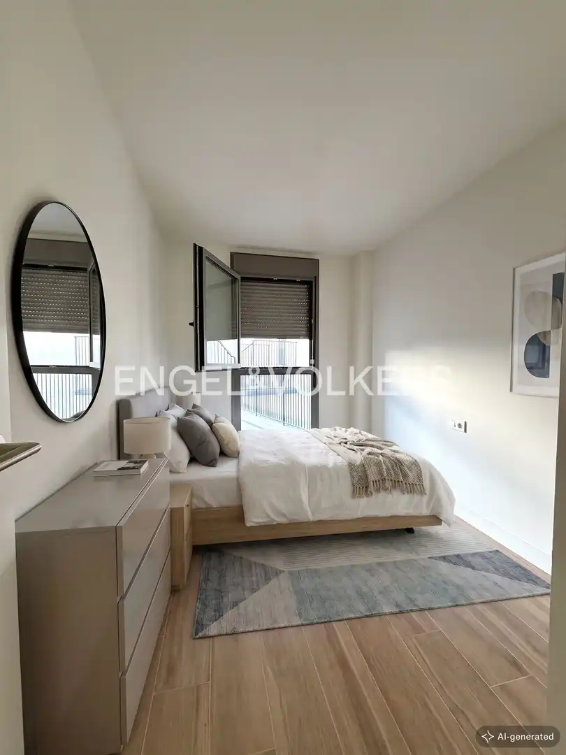 Bedroom of Flat for rent in Valencia  with Air Conditioner, Heating and Private garden