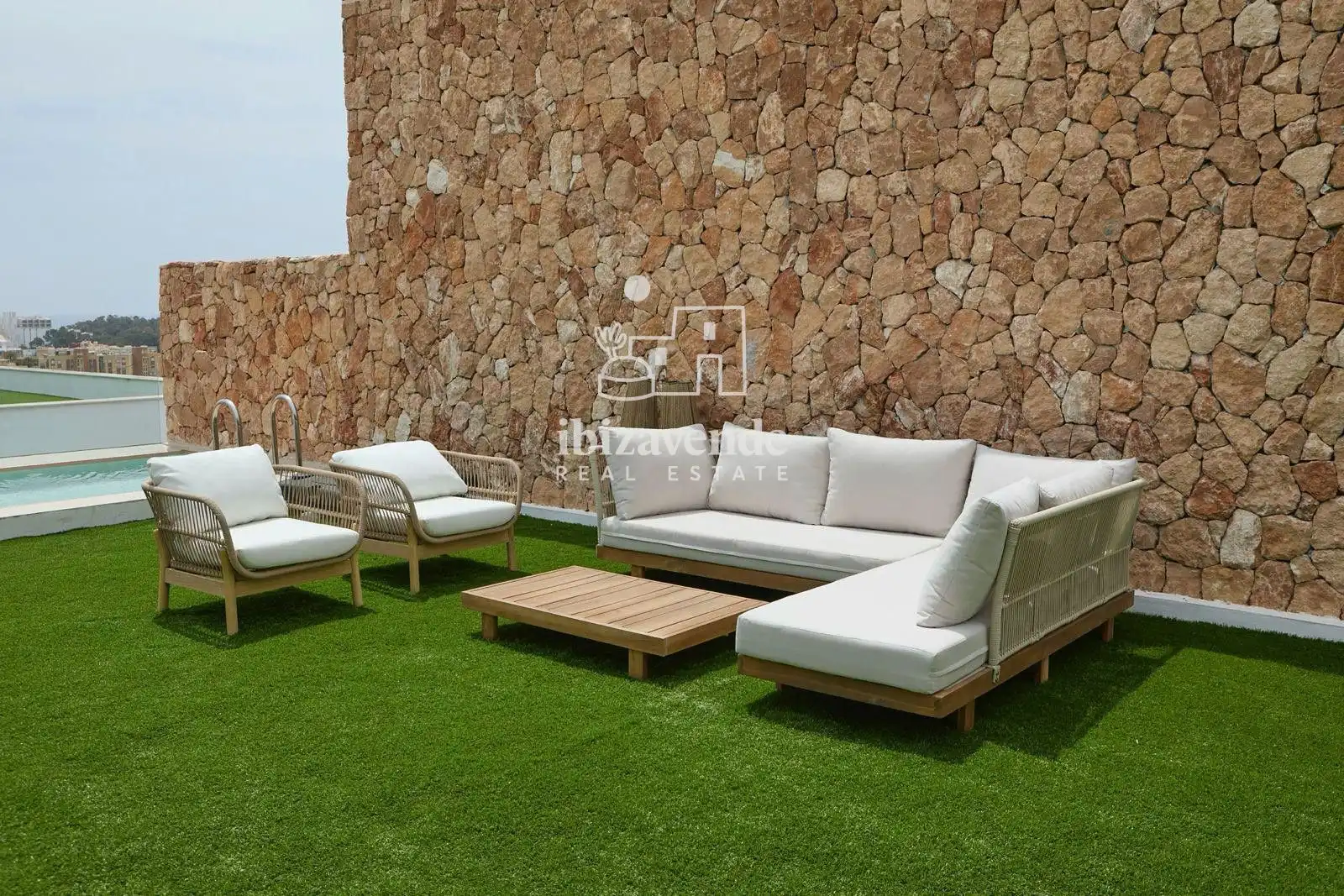 Terraza de Casa o chalet de alquiler en Santa Eulària des Riu con Aire acondicionado, Calefacción y Jardín privado