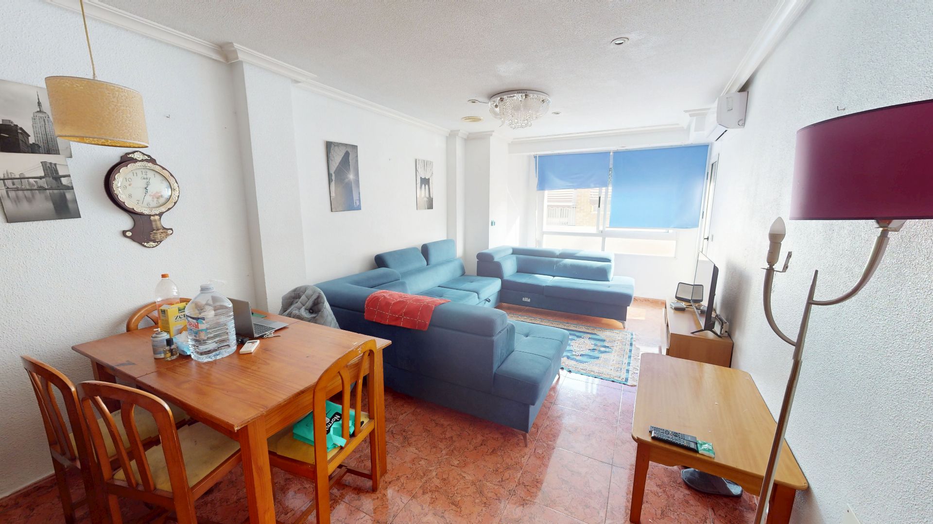 Living room of Flat for sale in Elche / Elx  with Air Conditioner, Furnished and Balcony