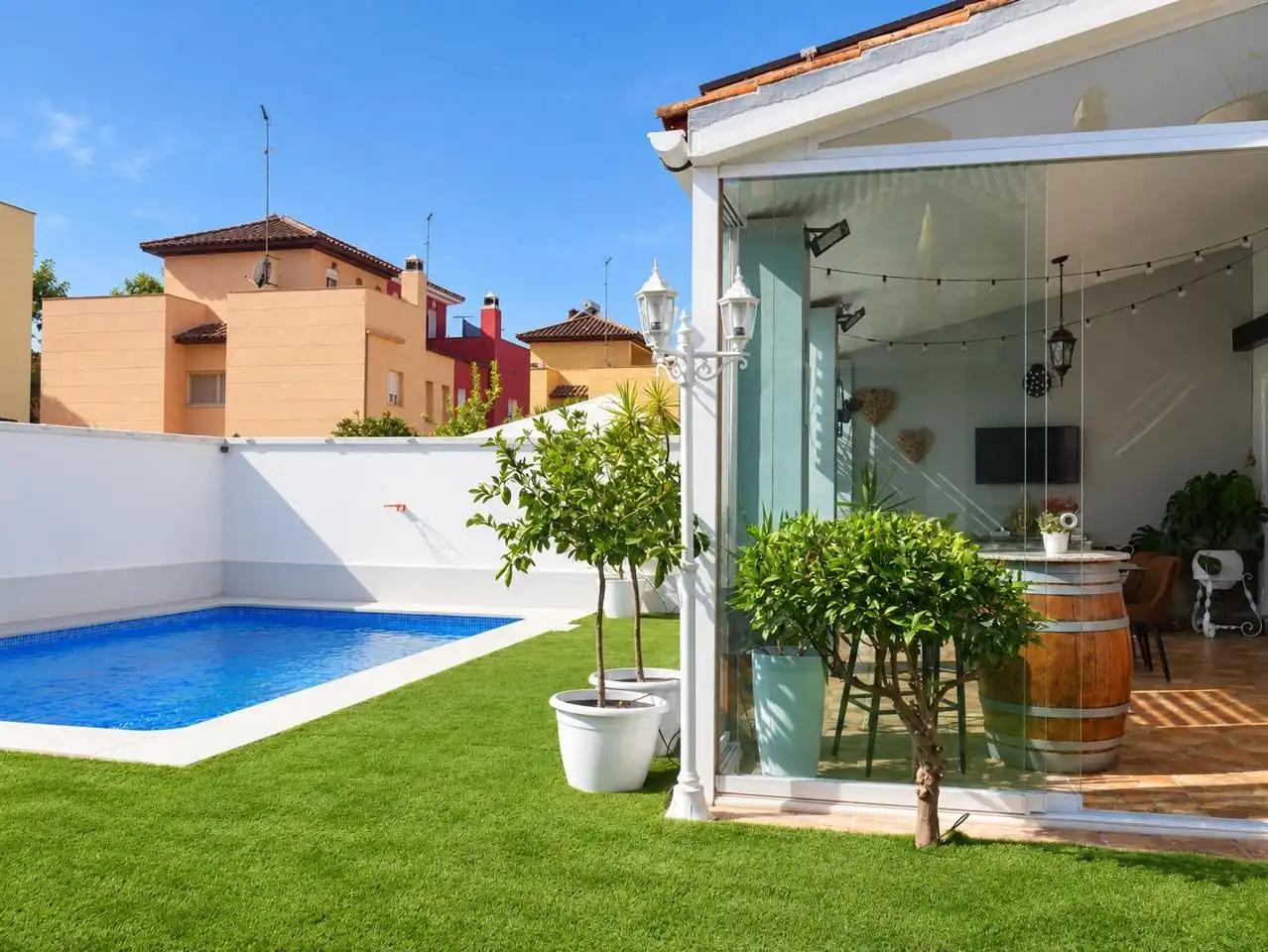 Terrassa de Casa adosada en venda en Bormujos amb Aire condicionat, Jardí privat i Terrassa