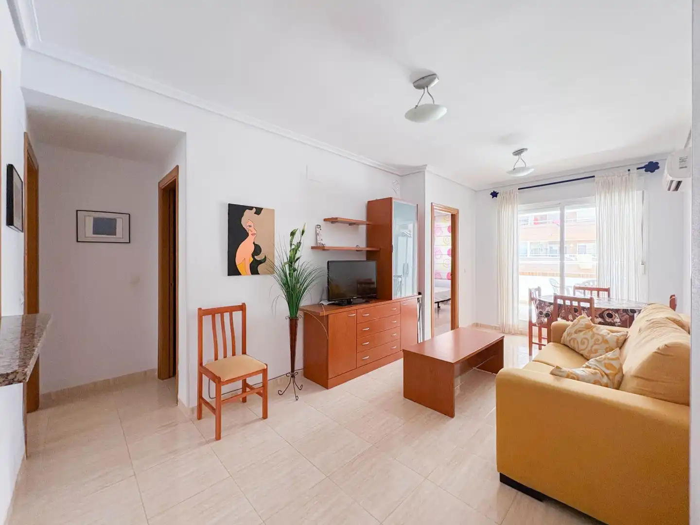 Sala de estar de Apartamento en venta en Oropesa del Mar / Orpesa con Aire acondicionado, Calefacción y Jardín privado
