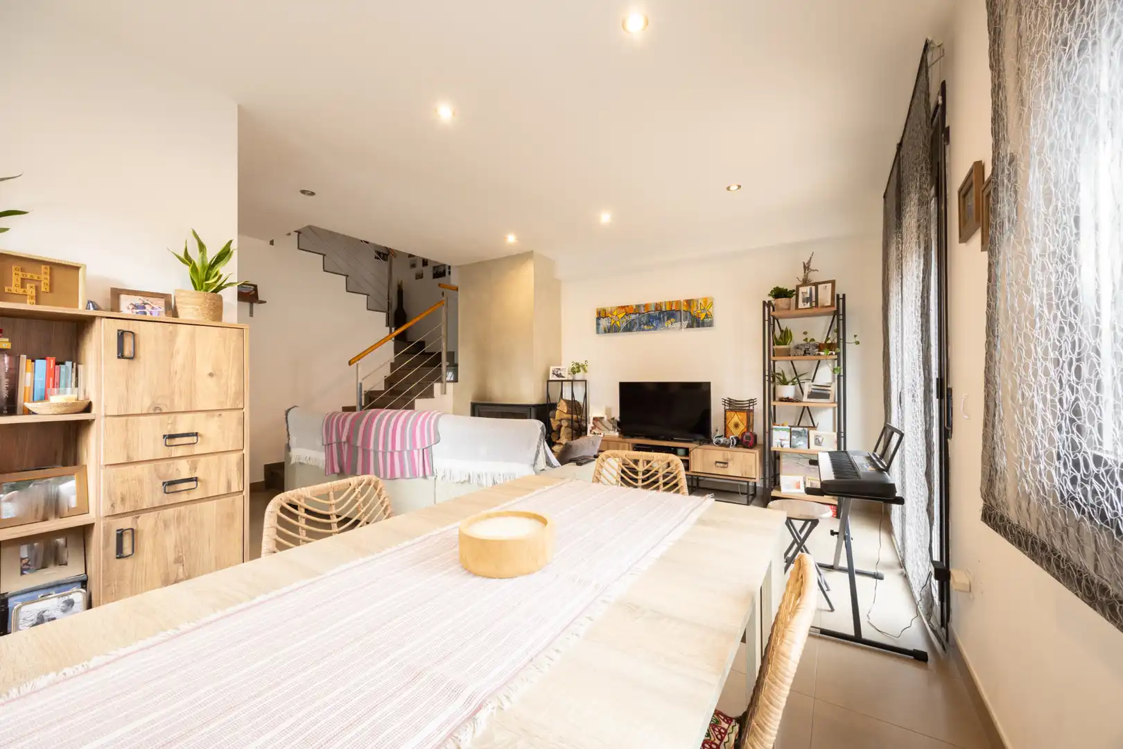 Sala de estar de Casa adosada en venta en Folgueroles con Calefacción, Jardín privado y Parquet