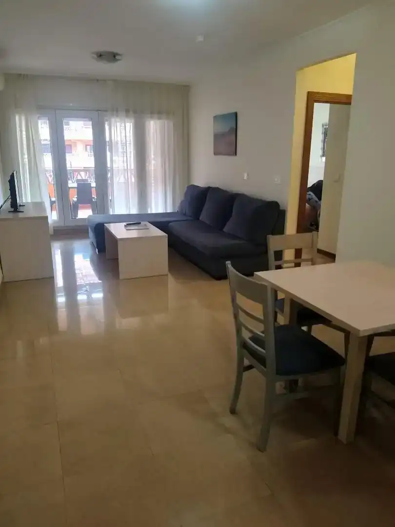 Sala d'estar de Apartament de lloguer en El Ejido amb Aire condicionat, Jardí privat i Parquet