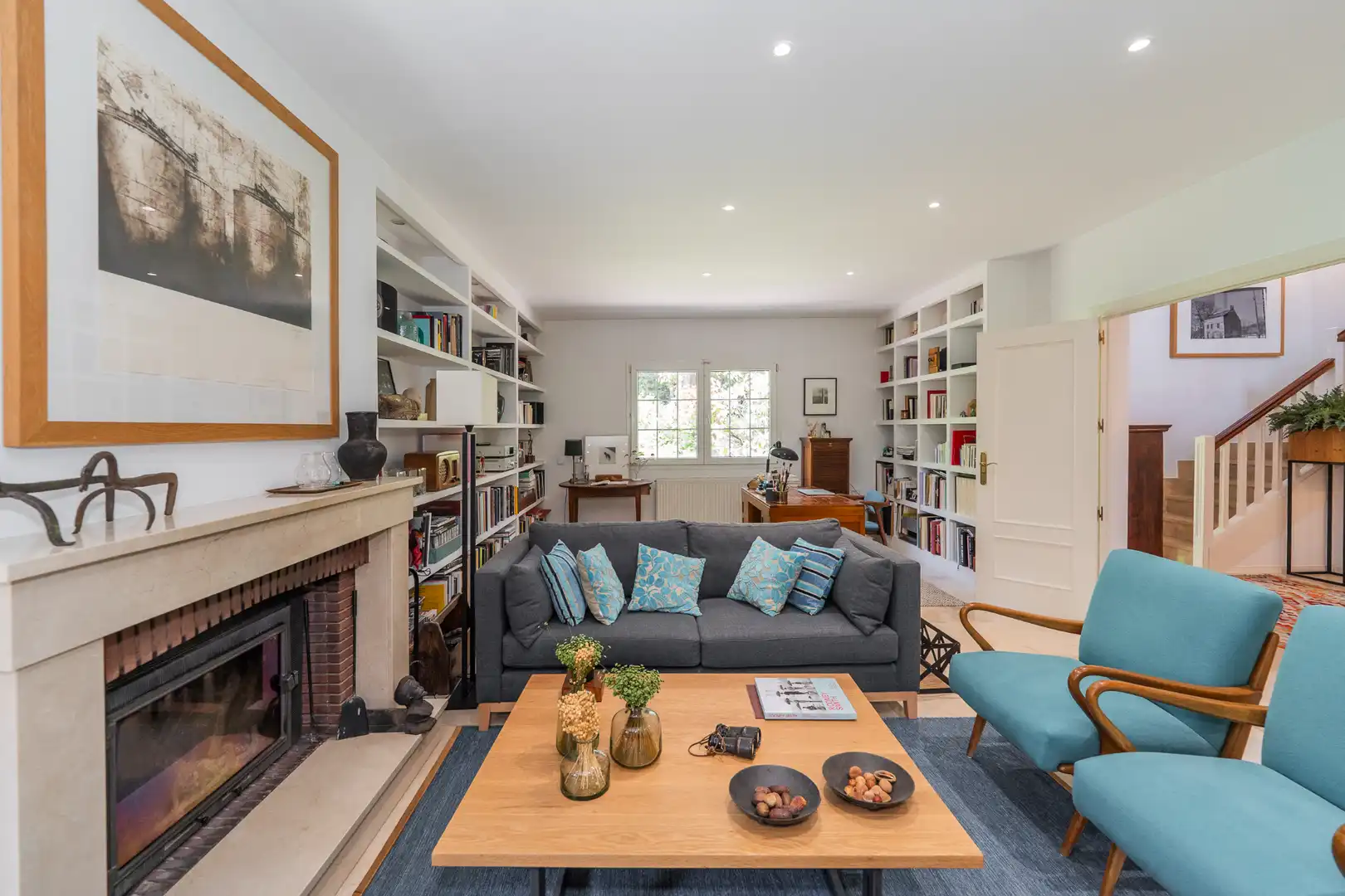 Living room of Houses for sale in Madrid  with Air Conditioner, Private garden and Swimming Pool