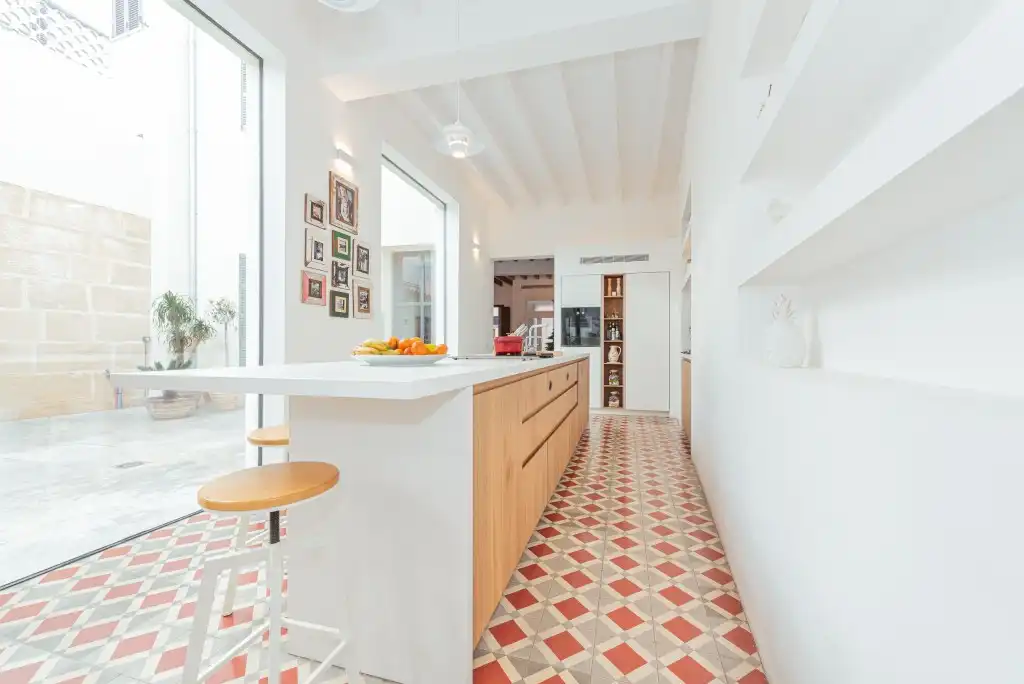 Küche von Country house zur Miete in Pollença mit Klimaanlage, Heizung und Privatgarten
