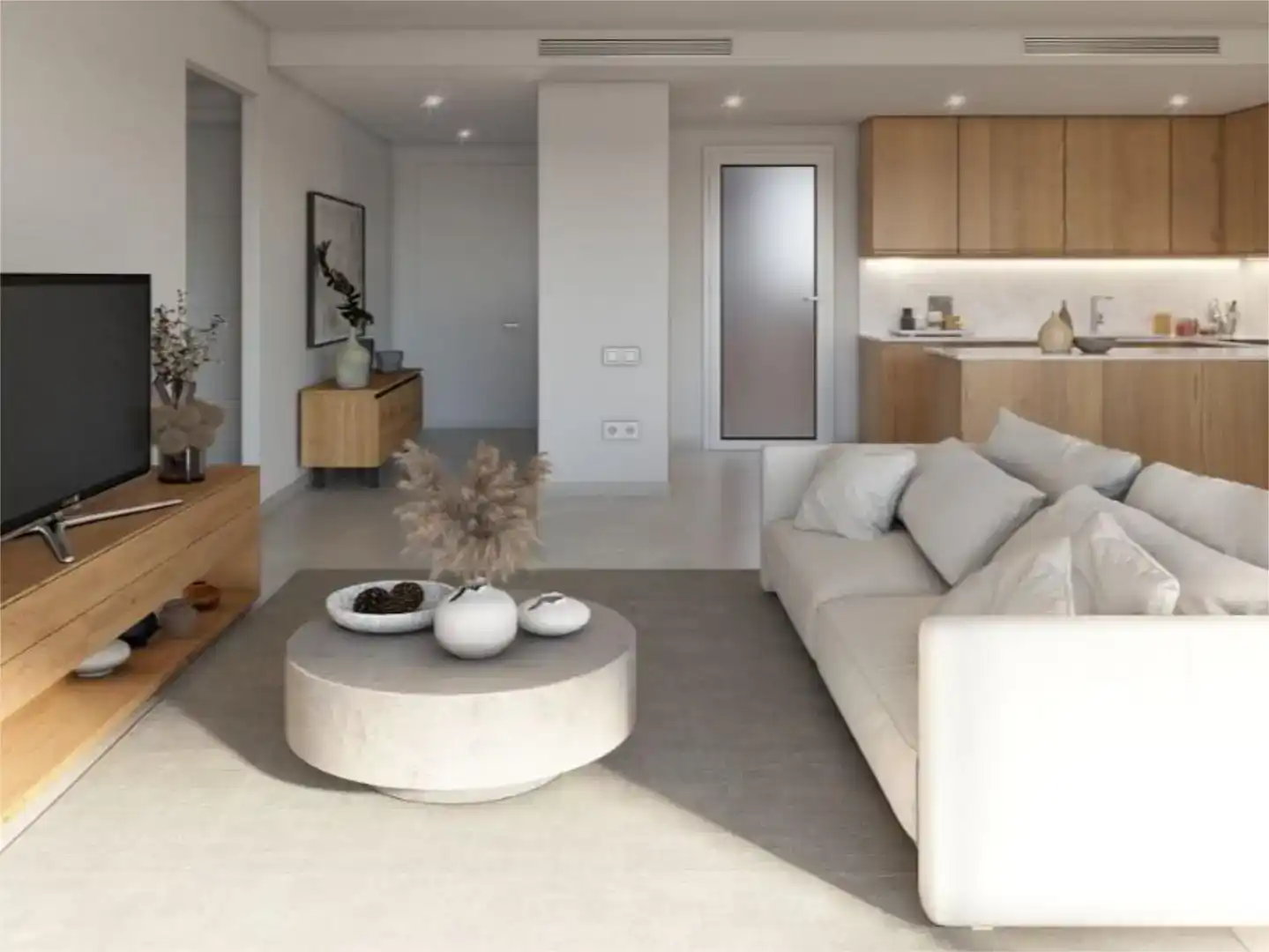 Wohnzimmer von Wohnung zum Verkauf in Capdepera mit Klimaanlage, Schwimmbad und Balkon