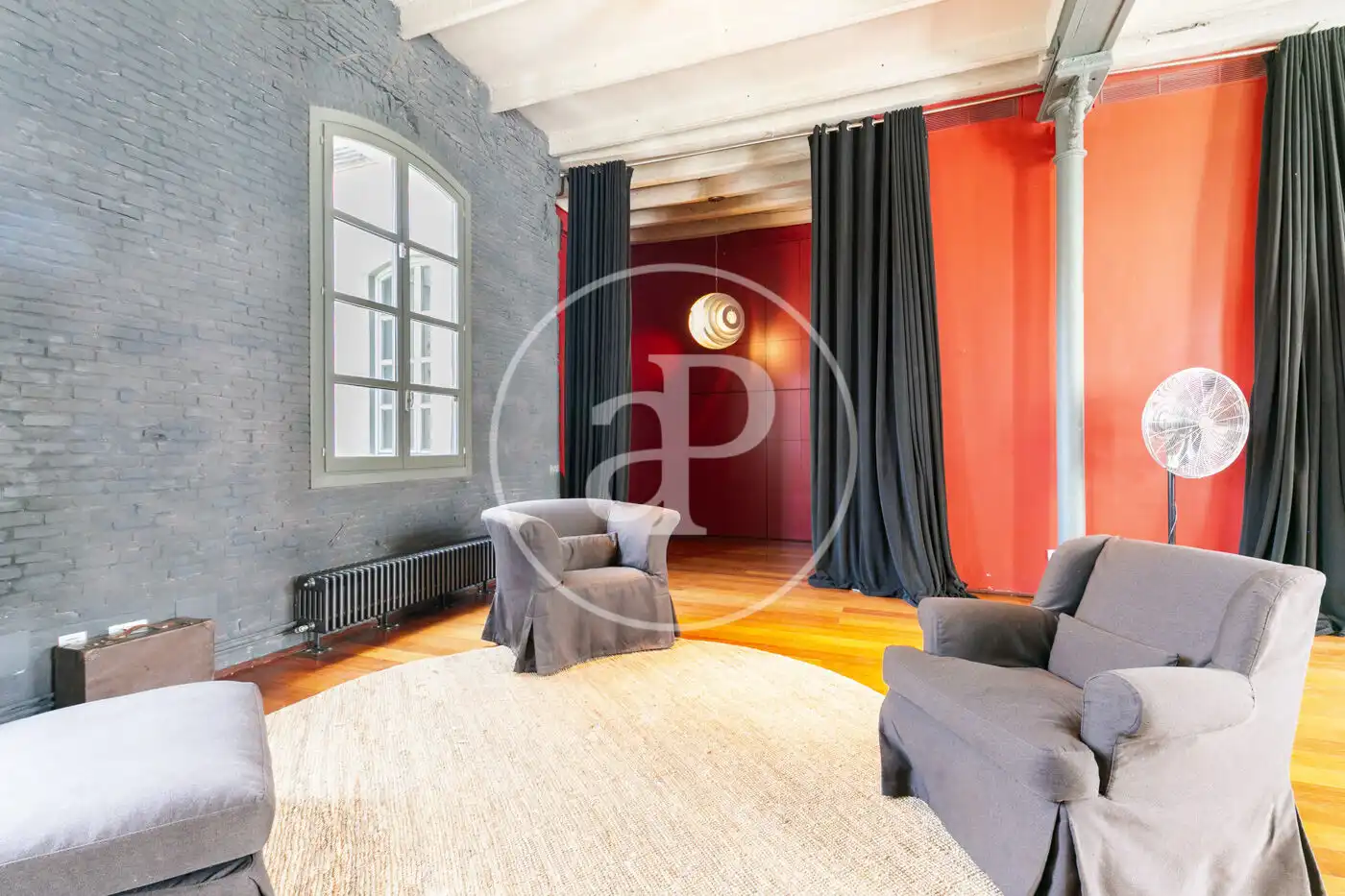 Sala de estar de Piso de alquiler en Barcelona con Aire acondicionado, Calefacción y Amueblado