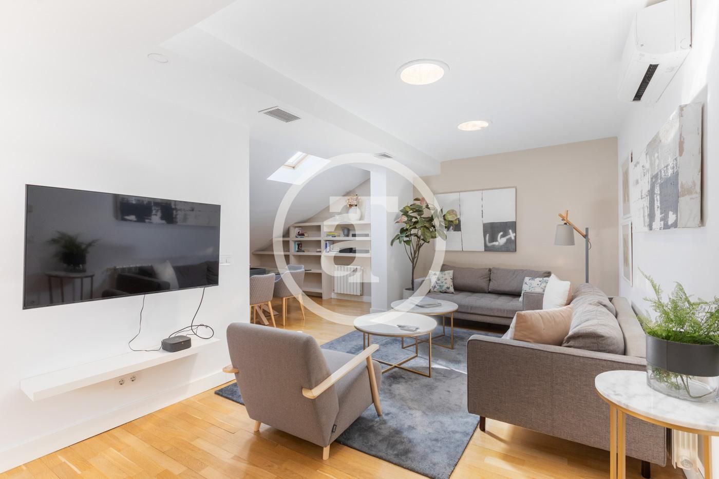 Living room of Flat to rent in  Madrid Capital  with Air Conditioner, Heating and Furnished