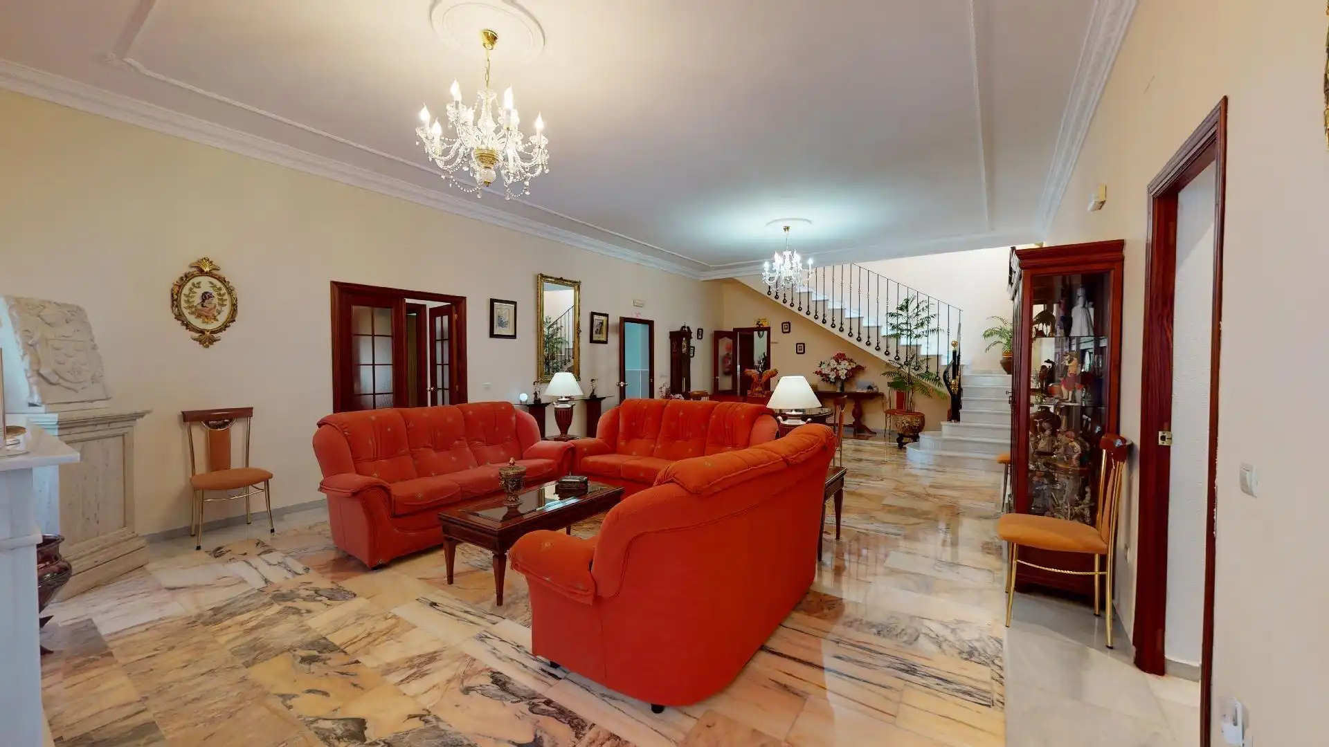 Sala d'estar de Finca rústica en venda en Villanueva del Río y Minas amb Aire condicionat, Traster i Piscina